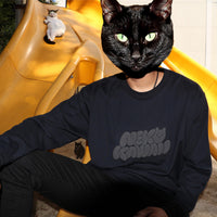 NEKOKAWAII Long Sleeve Tee Black / Dark Grey・Cream Yellow