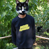 NEKOKAWAII Long Sleeve Tee Black / Dark Grey・Cream Yellow