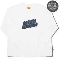 NEKOKAWAII Long Sleeve Tee White / Turquoise・Blue Grey