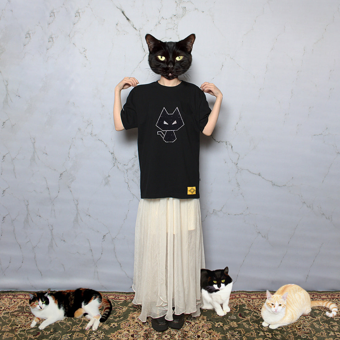Cat Rhinestone Tee