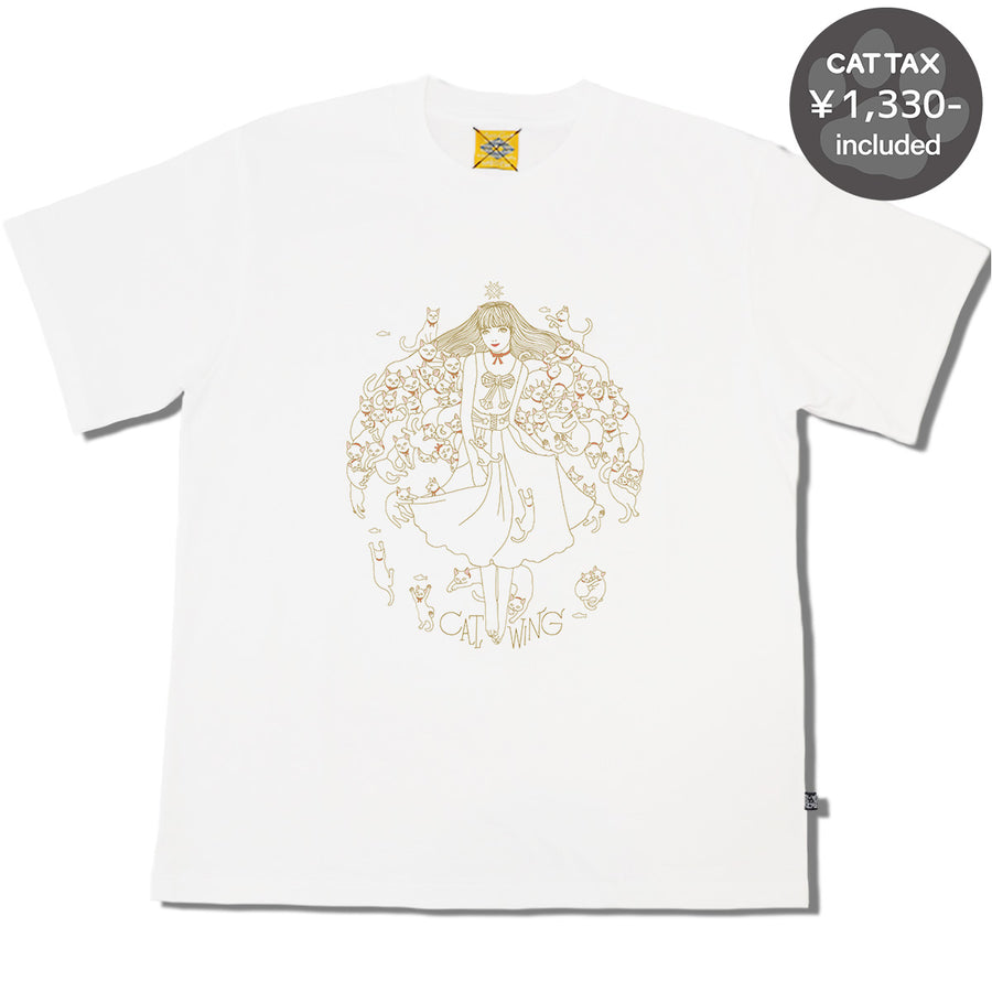 CAT WING Tee White / Gold