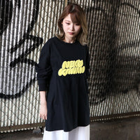 NEKOKAWAII Long Sleeve Tee Black / Dark Grey・Cream Yellow