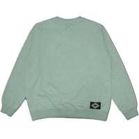 Cat Embroidery Crew Sweatshirt / Green