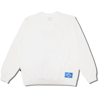 Cat Embroidery Crew Sweatshirt / White